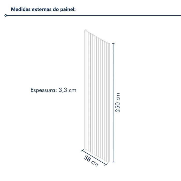 Painel Ripado Milão 2,50x0,58x3,3mm(1,45)m² Ecorevest Itapuã