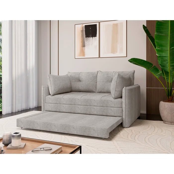 Sofá Cama Casal para Sala de Estar 02 Lugares 167cm Madri Palha