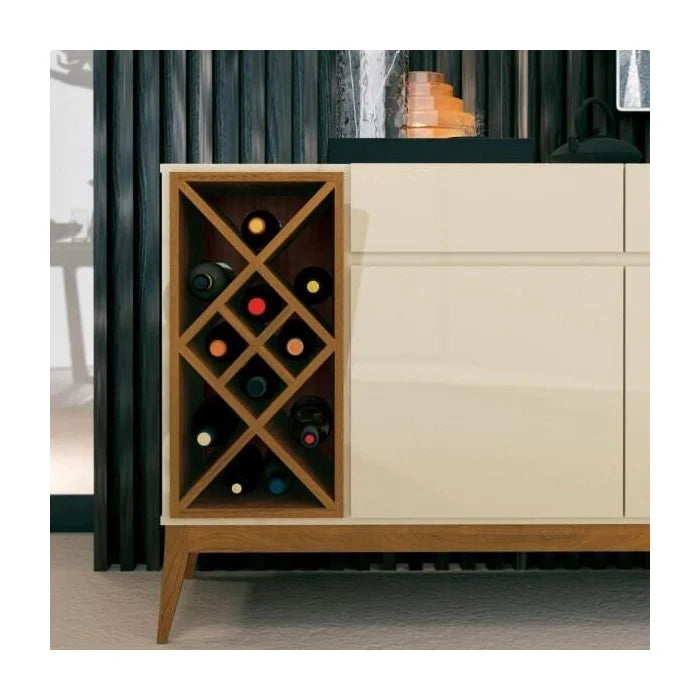 Buffet Aparador Passion com Adega Off White Cedro - Edn Móveis Off White Cedro