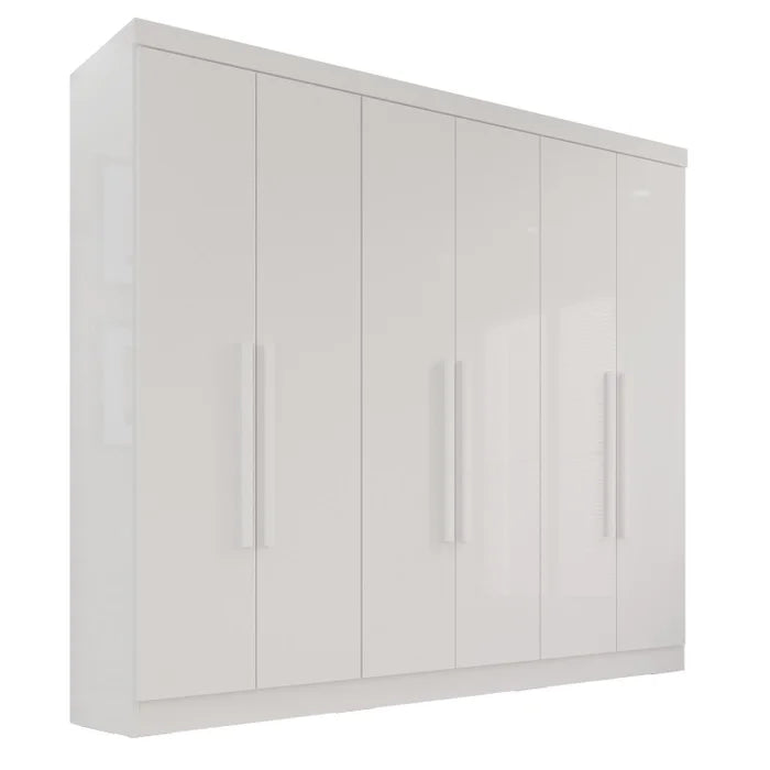 Guarda-roupa Casal 6 Portas 2 Gavetas França Cinamomo/Off White