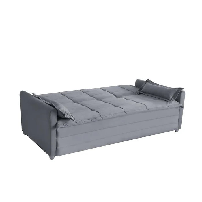 Sofá Cama 2,00m 3 Lugares Suede Vienna Cinza