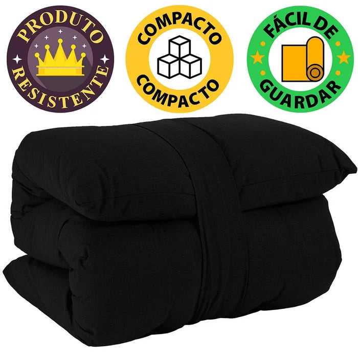 Futon Dobrável de Espuma Solteiro Preto Bf Colchões Preto