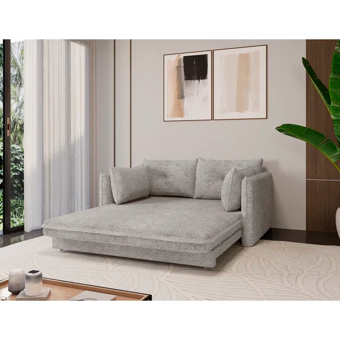 Sofá Cama Casal para Sala de Estar 02 Lugares 167cm Madri Palha