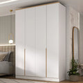 Guarda Roupa 4 Portas 2 Gavetas Logan Branco/Olmo Italiano