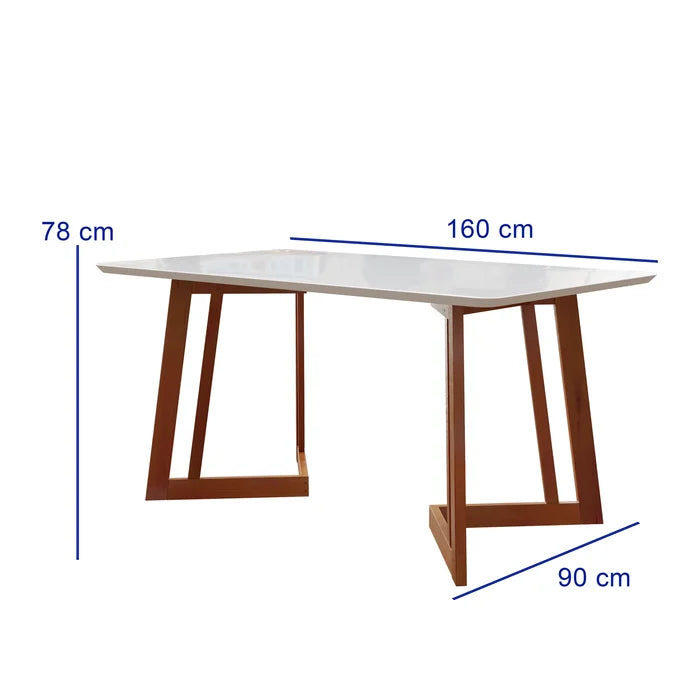 Conjunto Mesa Com Vidro Pés Madeira Maciça 6 Cadeiras Madeira Dakota Tecido A40 Caramelo