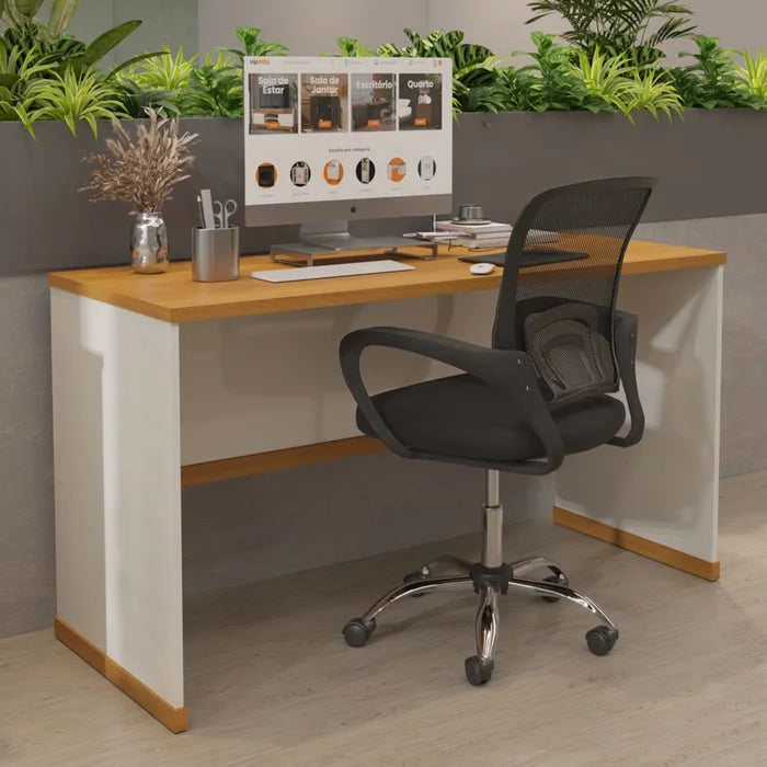 Mesa de Escritório Office Tampo Mdp 25mm Berlin - Vianossa Off White/Naturale