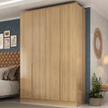 Guarda Roupa 4 Portas 2 Gavetas Logan Branco/Olmo Italiano