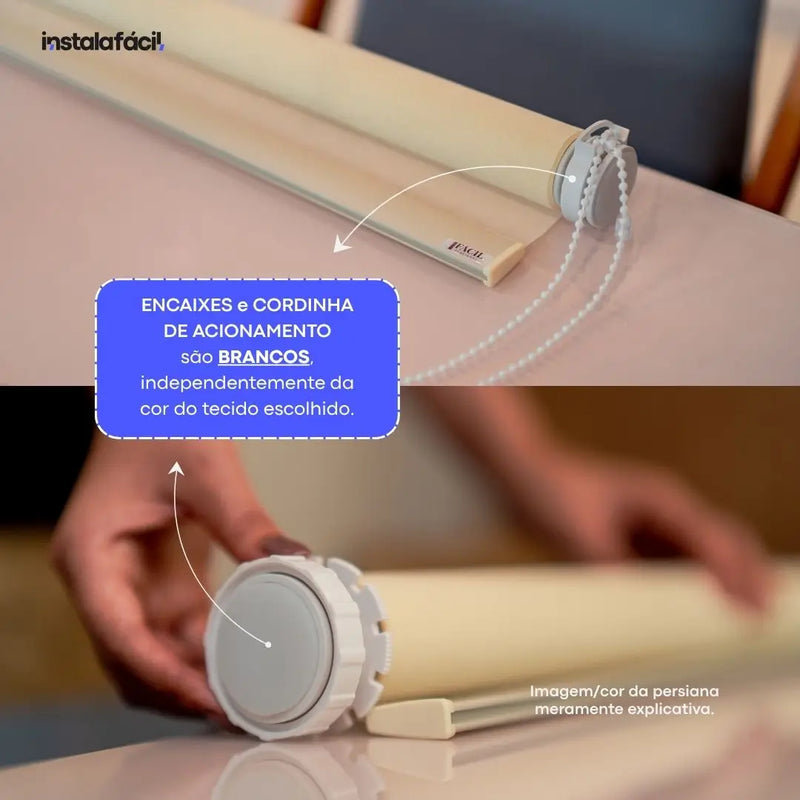 Persiana Rolô Translúcida Estampada InstalaFácil - Cinza Listrado