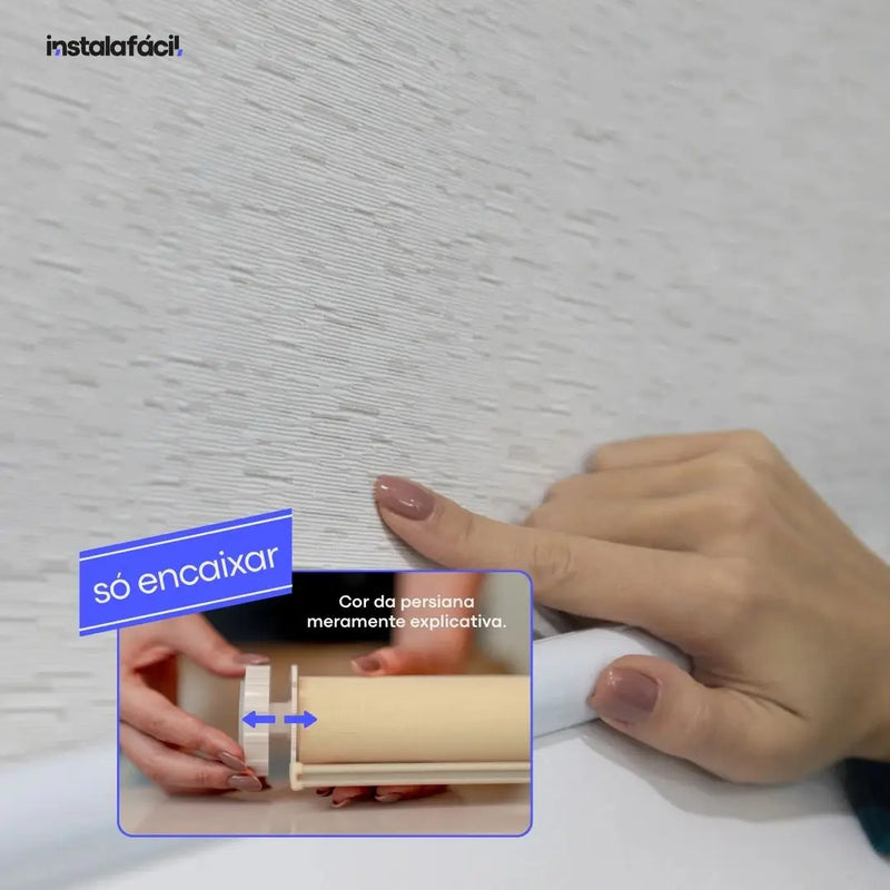 Persiana Rolô Blackout InstalaFácil - Marfim Texturizada