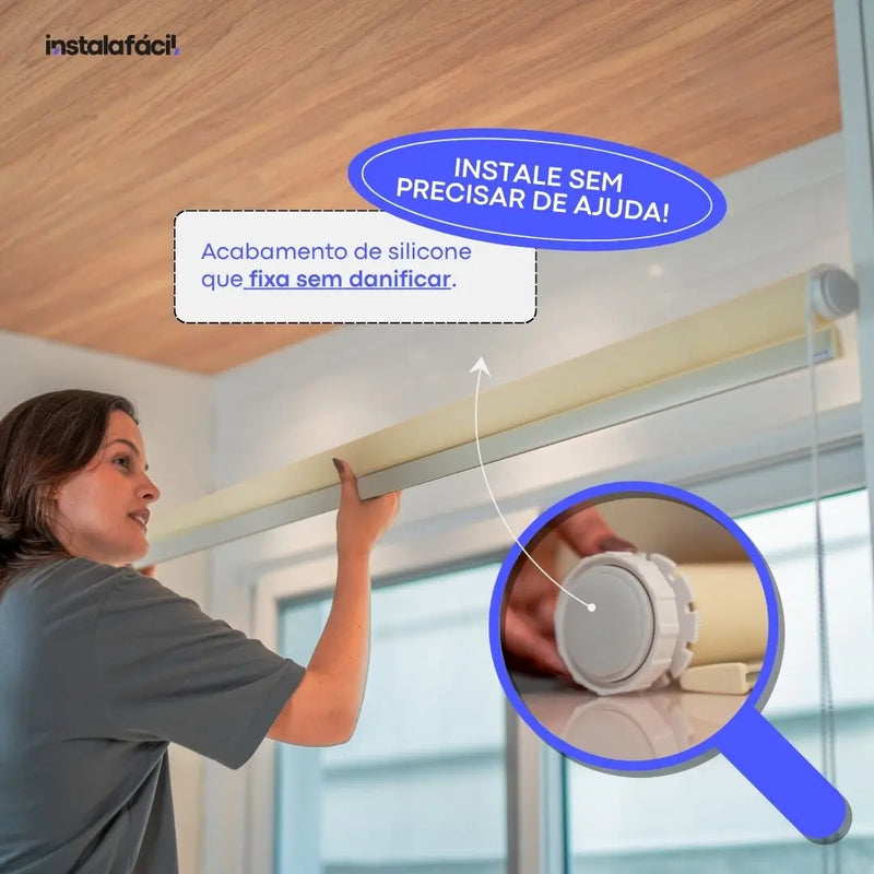 Persiana Rolô Translúcida Slim InstalaFácil - Off White