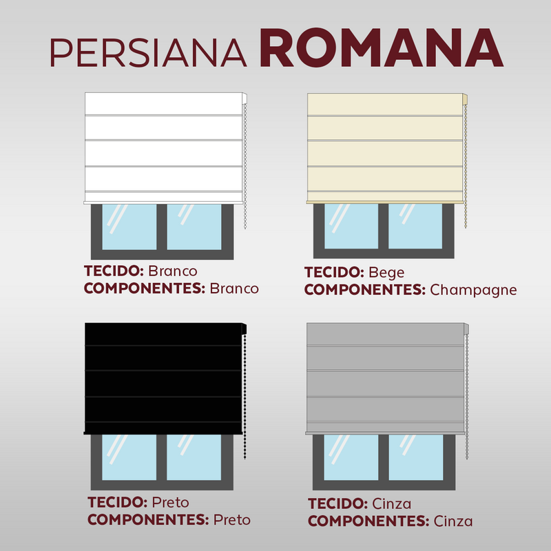 Persiana Romana Blackout - Bege Rústico Texturizada