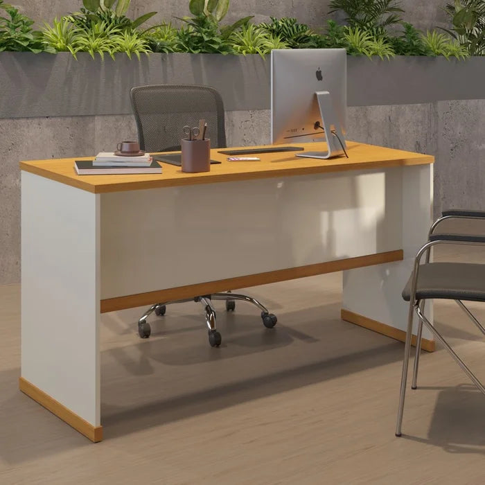Mesa de Escritório Office Tampo Mdp 25mm Berlin - Vianossa Off White/Naturale