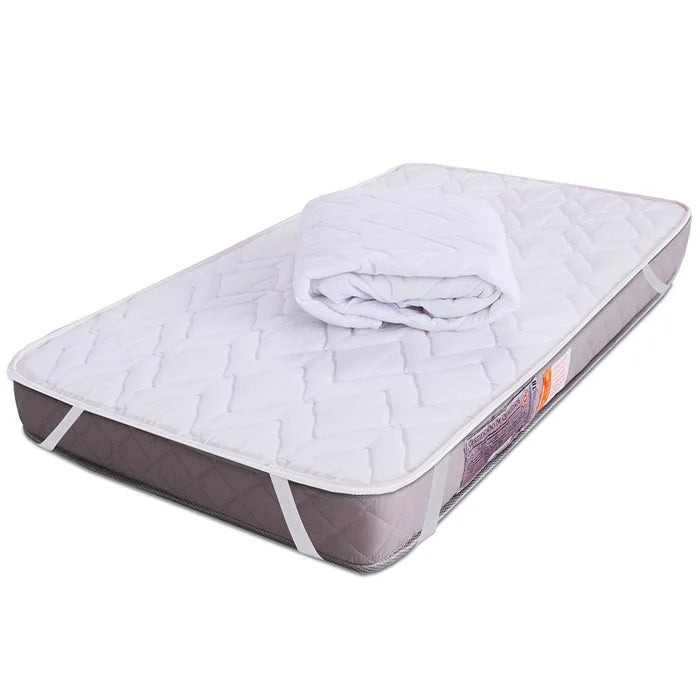 Colchão Berço BF Americano Antialérgico 130x70x12cm + Protetor Impermeável - BRANCO