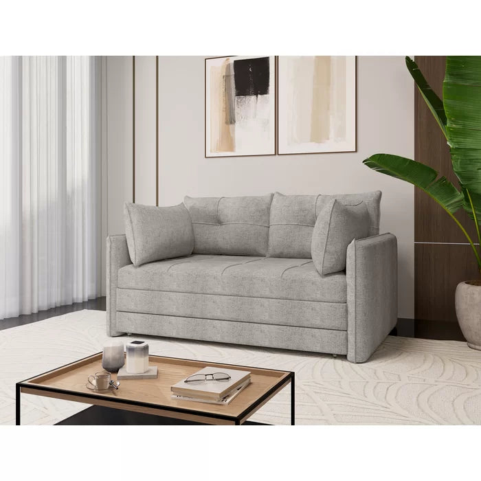 Sofá Cama Casal para Sala de Estar 02 Lugares 167cm Madri Palha