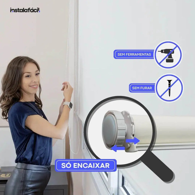 Persiana Rolô Blackout  InstalaFácil - Branca Texturizado