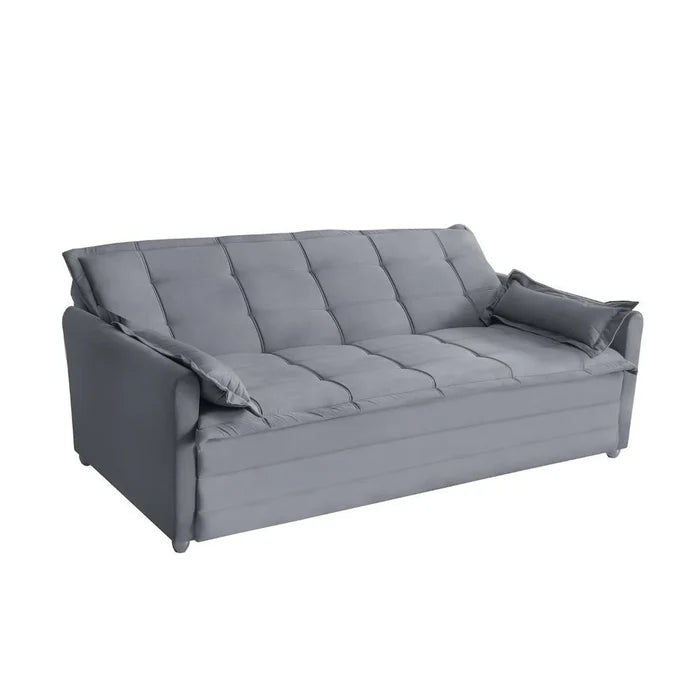 Sofá Cama 2,00m 3 Lugares Suede Vienna Cinza